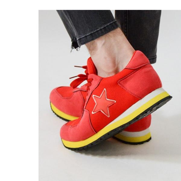 スニーカー メンズ 秋 秋服 ローカット スウェード メッシュ S L スター レッド 別倉庫からの配送 ブラック 星 ワッペン