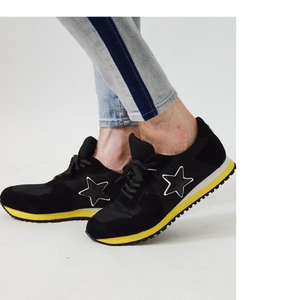 スニーカー メンズ 秋 秋服 ローカット スウェード メッシュ S L スター レッド 別倉庫からの配送 ブラック 星 ワッペン