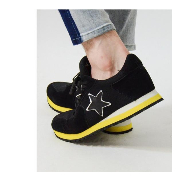 スニーカー メンズ 秋 秋服 ローカット スウェード メッシュ S L スター レッド 別倉庫からの配送 ブラック 星 ワッペン