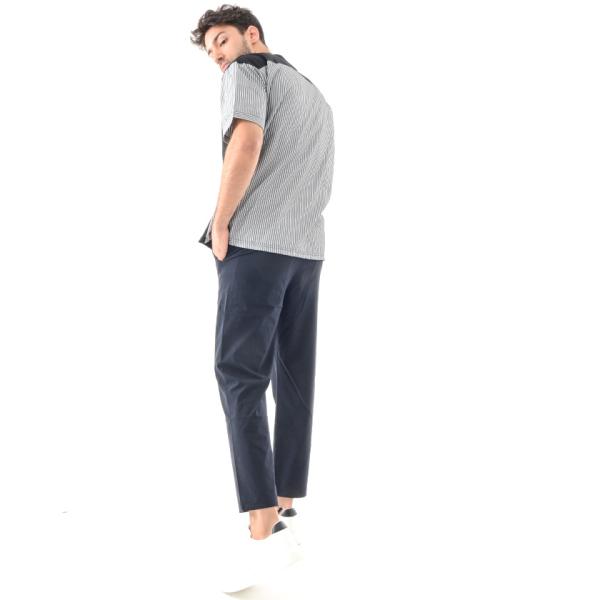 ビッグシルエット メンズ 本日の目玉 Tシャツ ストライプ ボーダー 夏 夏服 半袖 スポーティー ストリート 韓国 ロング丈 大きいサイズ オーバーサイズ クルーネック