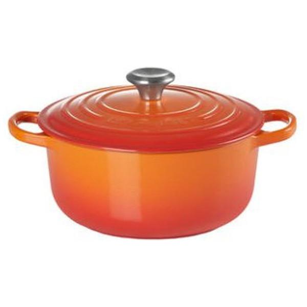 LECREUSET シグニチャー ココット・ロンド 20cm オレンジ（中黒