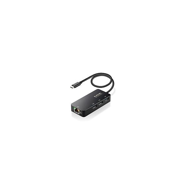 ELECOM(GR) LANϊA_v^ [USB-C IXX LAN /USB-A3] 1GbpsΉ(Windows11Ή/Mac) ubN EDC-GUC3H2-B [Us][s]
