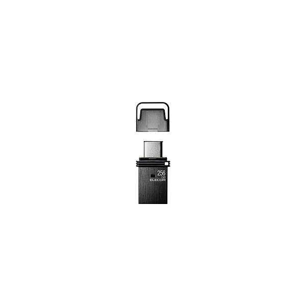 他サイト： ELECOM(エレコム) USBメモリ (Android/iPadOS/Mac/Windows11対応) ブラック MF-CAU32256GBK ［256GB /USB TypeA＋USB TypeC /USB3.2 /キャップ式］の商品画像