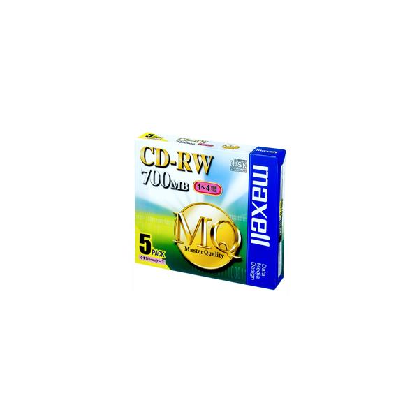 maxell データ用 CD-RW 700MB 4倍速対応 5枚 5mmケース入 CDRW80MQ.S1P5S