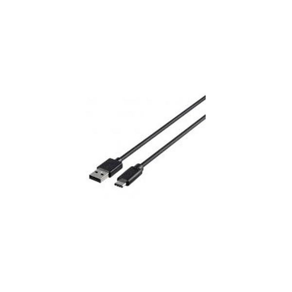 BUFFALO(�o�b�t�@���[) 1.0m�mUSB-C �� USB-A�n2.0�P�[�u�� �[�d�E�]���@�u���b�N�@BSUAC210BK