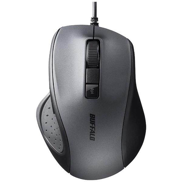 他サイト： BUFFALO(バッファロー) BSMBU308BK　有線BlueLEDマウス［USB・Mac／Win］静音（5ボタン・ブラック）の商品画像