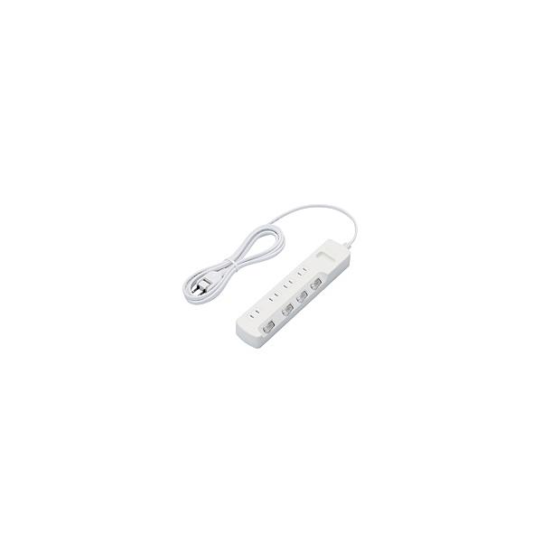 他サイト： ELECOM(エレコム) 雷ガードタップ 個別スイッチ ホコリシャッター付 4個口 2.5m ホワイト T-K6CA-2425WHの商品画像
