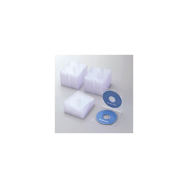 〔メディア収納：BD／DVD／CD対応収納ケース〕厚さ約5mmでコンパクトに収納できる！スリムタイプのBlu-ray／DVD／CDケース（2枚収納×50セット・クリア）