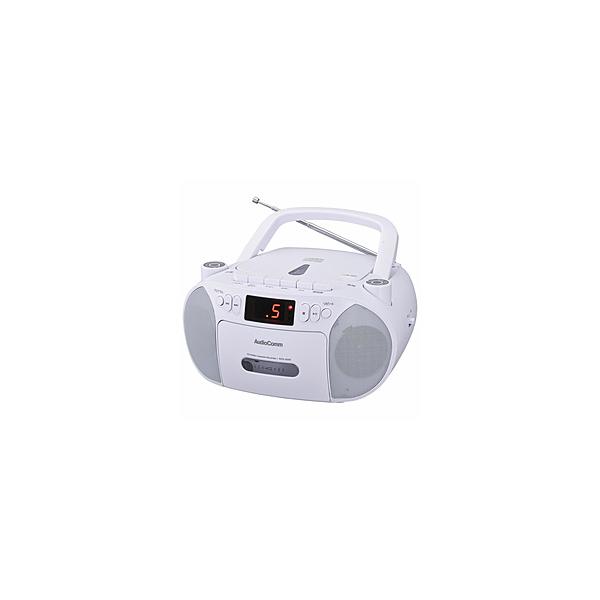 他サイト： オーム電機 CDラジカセ AudioComm ホワイト RCD-320N-W ［ワイドFM対応 /ハイレゾ非対応 /Bluetooth非対応 /CDラジカセ］の商品画像