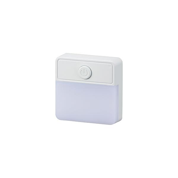 オーム電機 薄型LEDナイトライト スイッチ式/電球色/屋内用  ホワイト NIT-ALA6PSQ-WL [振込不可]