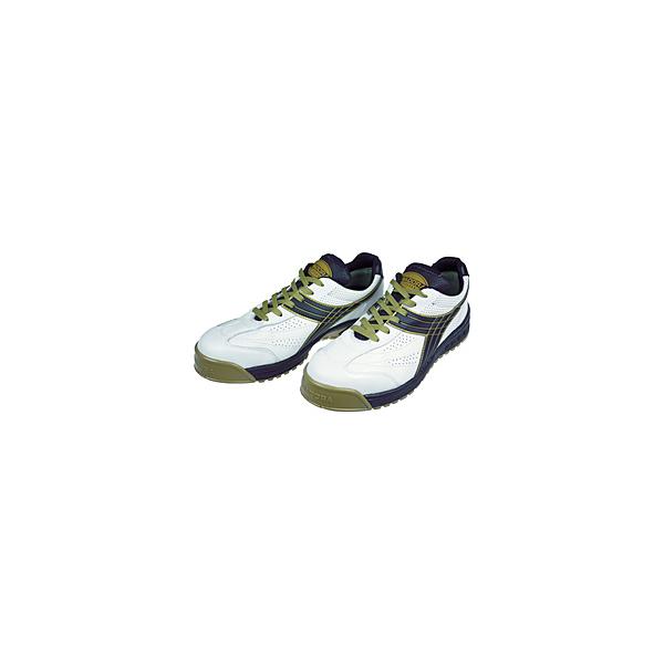 ドンケル DIADORA　安全作業靴　ピーコック　白/黒　25.0cm　PC12250
