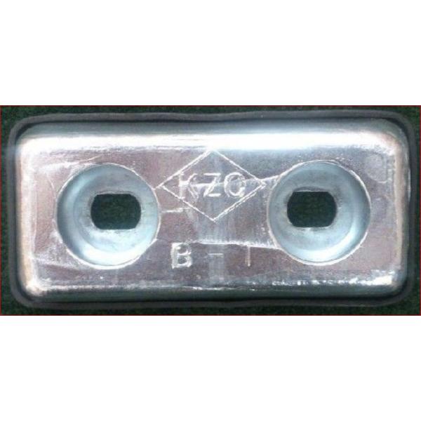 KZC 亜鉛板 B-1　24枚■仕様■・メーカー：九州ジンク・サイズ [厚さ×幅×長さ(mm)]：20×70×150・重量：1.0・芯金：2.3t×60mm　芯金2枚・ボルト（mm）　径：M12　穴径：15×19　中心距離：75