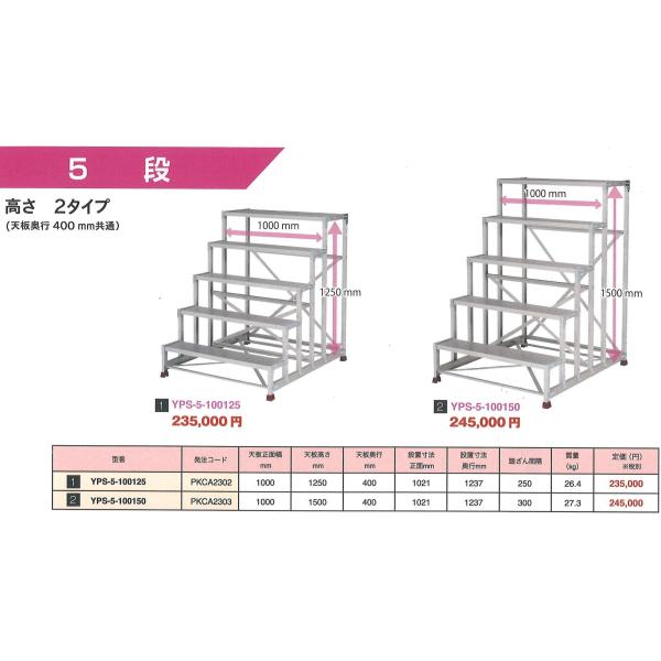 ●お得なクーポン発行中●山善 アルミ作業台   ピカコーポレーション／山善　アルミ作業台（５段） ( YPS-5-100150 ) ( J0E30 )
