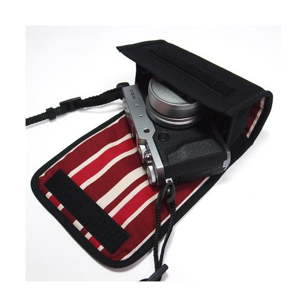 FUJIFILM X30ケース（ブラック・ボルドーストライプ） --suono