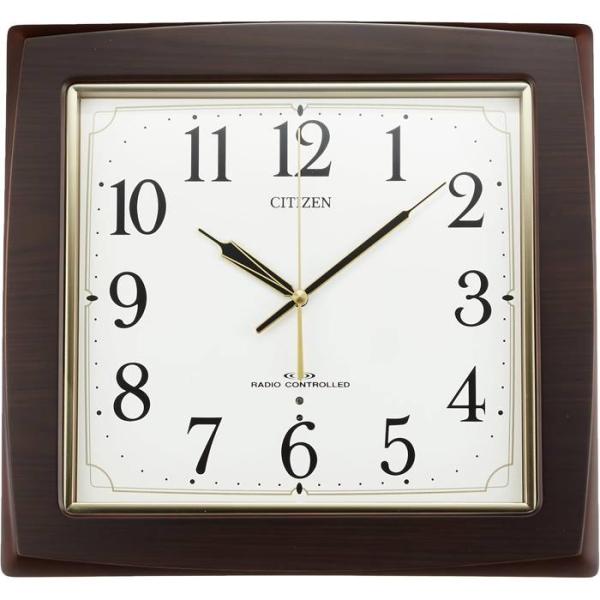 シチズン 電波 掛時計 木目 木枠 8MY455-006 連続秒針 カチカチ音 無し サイレントクロック 明暗センサー 電波受信☆誕生日、記念日、クリスマス、大切な方への贈り物におススメ!!