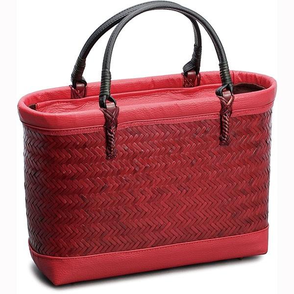 在庫要確認 横網代編みバッグ 赤 緑 茶 W36cm 国産 日本製 別府産 真竹