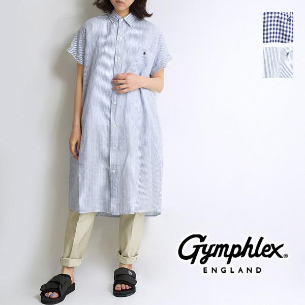 Gymphlex ジムフレックス リネン半袖シャツワンピース ストライプ ギンガムチェック J 1098lnp レディース Gym J 1098lnp Trois Webshop 通販 Yahoo ショッピング