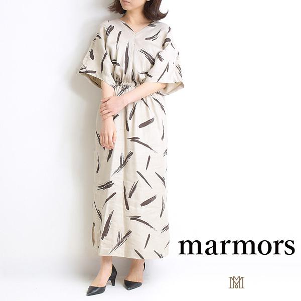 Marmors マルモア オリジナルプリント Vネックワンピース レディース Mms Trois Webshop 通販 Yahoo ショッピング