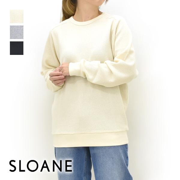 SLOANE（スローン） コットンワッフルセミラグラン長袖Tシャツ SL10W