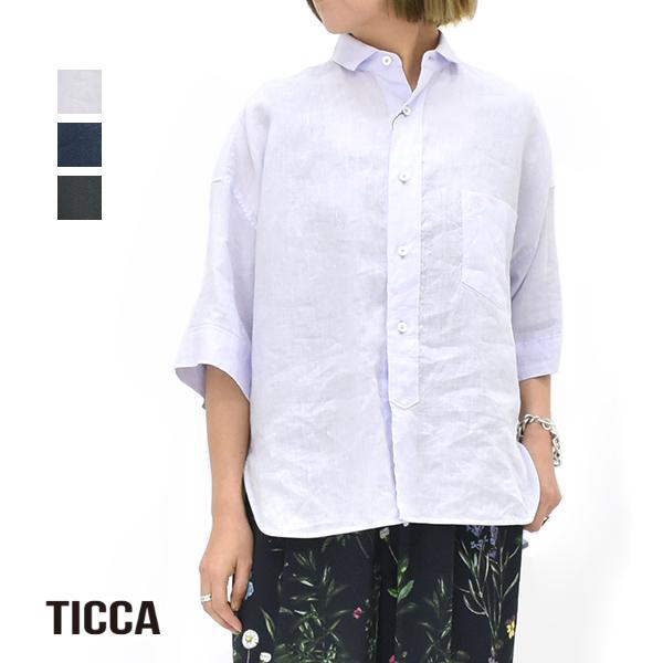 美品＊TICCA ティッカ リネン半袖シャツ F ダークグリーン 麻100% 楽天市場】TICCA ティッカ リネン半袖シャツ TBES-404