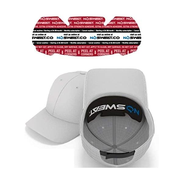 「商品情報」NO SWEAT汗取りライナー使い方は簡単(1)はがす(2)貼る(3)NO SWEAT（汗防止）帽子、バイザー、ヘルメット等の内側に貼るだけ／NO SWEATでより快適により長く集中力保持特許取得済SweatLockテクノロジー...