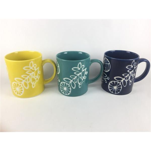 波佐見焼 永泉窯 300ccマグカップ.白花(黄 /緑 / 青)【kukkaクッカ