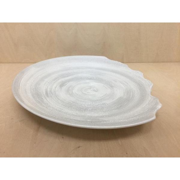 有田焼 吉右衛門窯 手割8寸皿 グレー銀渦 皿 プレート 中皿 23cm 24cm