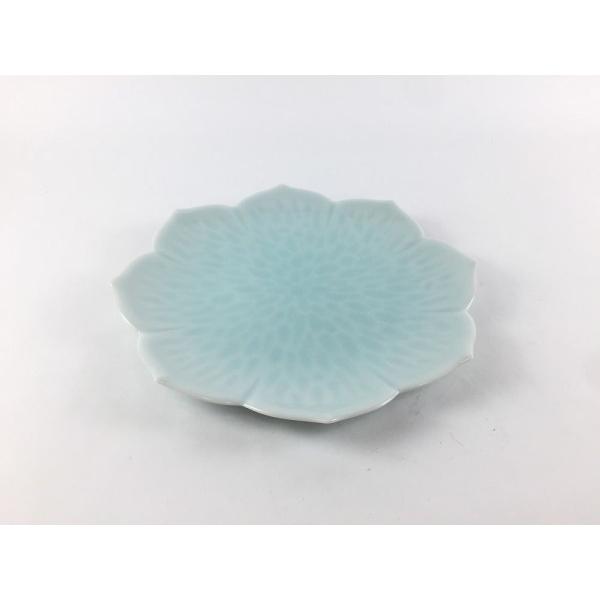 有田焼 貝山窯 桔梗型銘々皿 青白磁【16cm 中皿 銘々皿 平皿 プレート