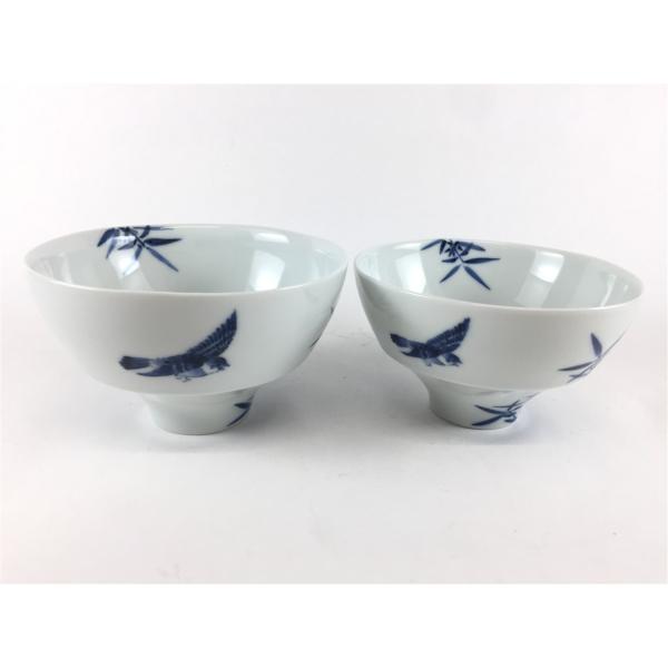 有田焼 李荘窯 染付竹雀紋 N飯碗(大/小)【11cm 12cm ご飯茶碗 ごはん