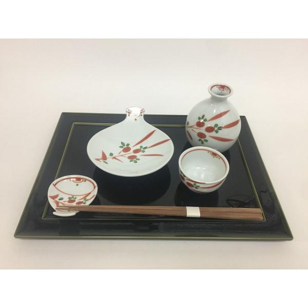 伊万里焼 田森陶園 晩酌セット 古赤絵 セット品 酒器 徳利 おちょこ 皿