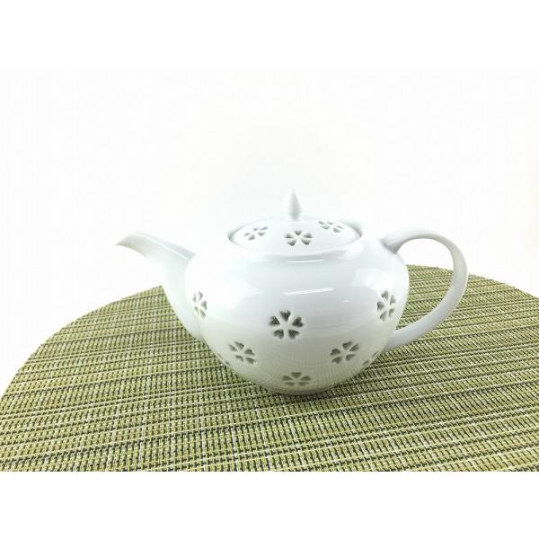 波佐見焼 丹心窯 水晶花詰.ポット 500cc(アミ付き)【茶器 500cc 急須