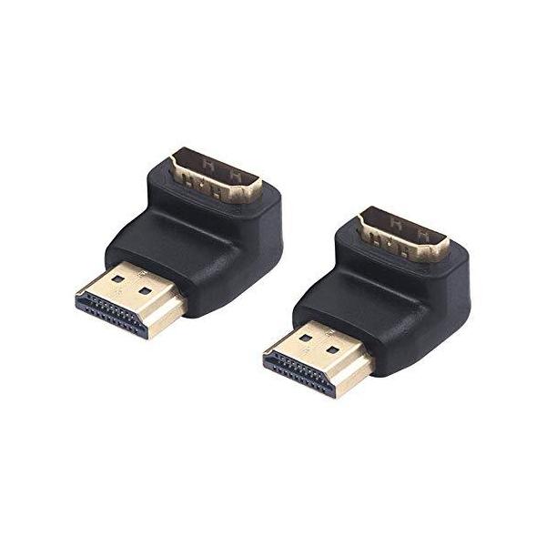 VCE HDMI L字 コネクタ 90度 変換 アダプタ L型 直角 4K HDMI延長 オスーメス HDMIケーブル 方向変え 狭い場所対応 金メッ