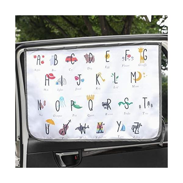 磁石 車用遮光サンシェード 65cm × 45cm Car Sun Shade Curtain for 子供たち Kids Children 車用遮光