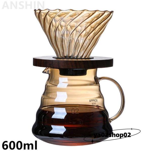 コーヒードリッパー ドリッパー コーヒーサーバードリッパーセット 耐熱ガラス ２?４人分 600ml