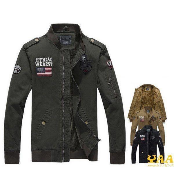 ミリタリージャケット メンズ 裏ボア ジャケット 裏起毛 暖かい 空軍ジャケット ミリタリーアウター ファッション 防寒 立ち襟 春 秋 22 A Yaa 通販 Yahoo ショッピング