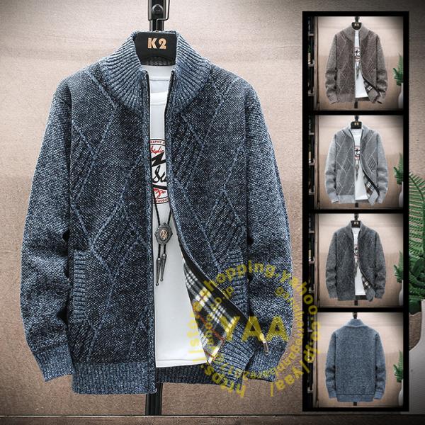 [ROOKMZU] 冬服 メンズ カーディガン メンズ ニット 冬 防寒 裏起毛 カーディガン メンズ 冬服 裏起毛 コーディガン ニットセーター 長袖