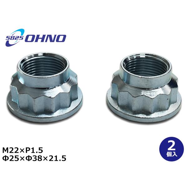 大野ゴム リア ロックナット 2個セット M22×P1.5 90177-22001 RN-1010 メール便 送料無料