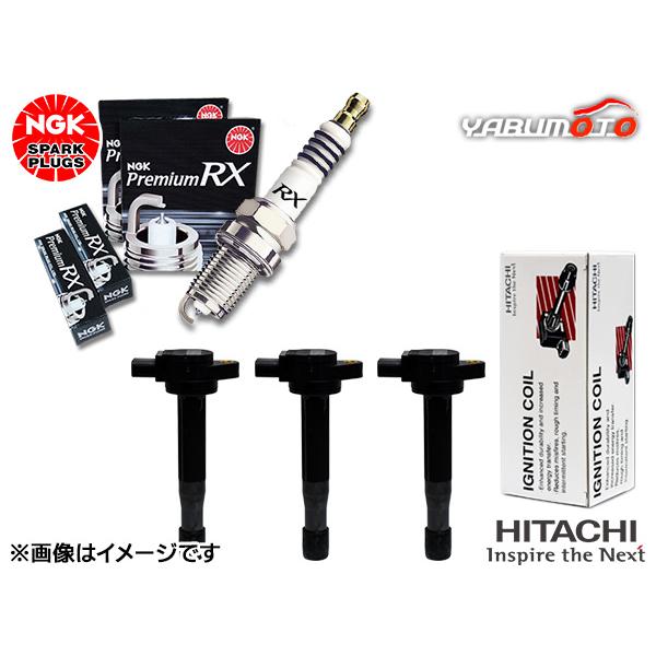 プレオ プラス LA300F LA310F NGK 正規品 プレミアム RXプラグ 91516 LKR6ARX-P 3本 Astemo (旧日立) イグニッションコイル 3本 H24.12〜