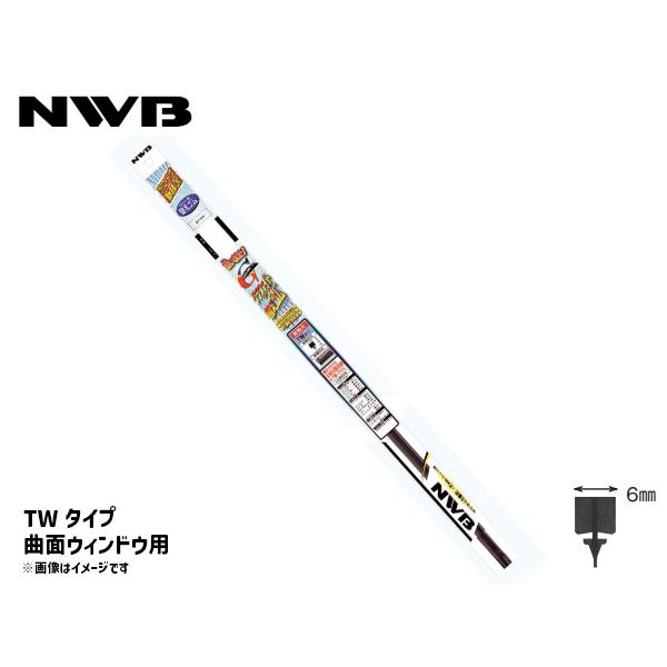 NWB グラファイト ワイパー ゴム TWタイプ 曲面ウィンドウ用 長さ 400mm 6mm幅 純正 装着 TW40RG  (GR92)