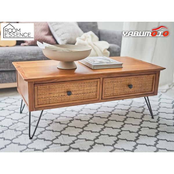 東谷 センターテーブル ブラウン W100×D50×H40 GUY-371 ローテーブル