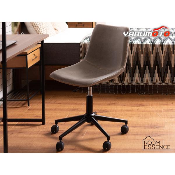 東谷 デスクチェア グレー W56×D58×H78〜87×SH45~54 PC-77GY 座面回転 キャスター付 移動可能 アームレス メーカー直送  送料無料