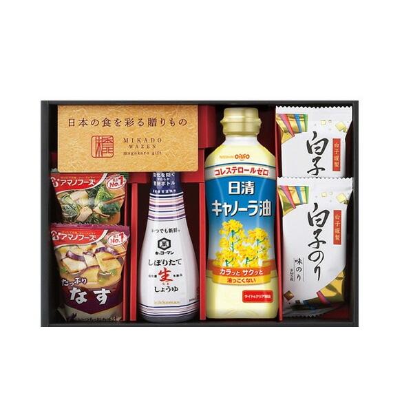 味香門和膳 みかどわぜん アマノフーズ キッコーマン 和食 詰合せごはんのお供やおかずとして大活躍の人気アイテムを揃えたもらって嬉しいギフトです。■商品詳細●メーカー品番：MKD-15N●キッコーマンしぼりたて生しょうゆ200ml、アマノフ...