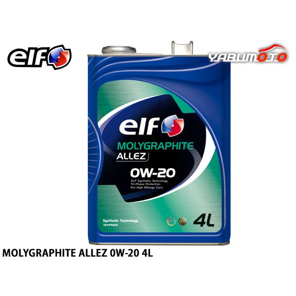 新品2個 全合成油 0W-20 4L エンジンオイル モリグラファイト elf（エルフ） MOLYGRAPHITE ALLEZ モリグラファイト アレ 0W-20 0W20