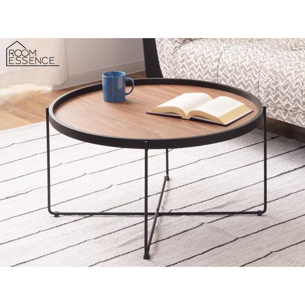 東谷 ラウンド トレーテーブルL ブラウン W73×D73×H38 CIR-502BR 木目