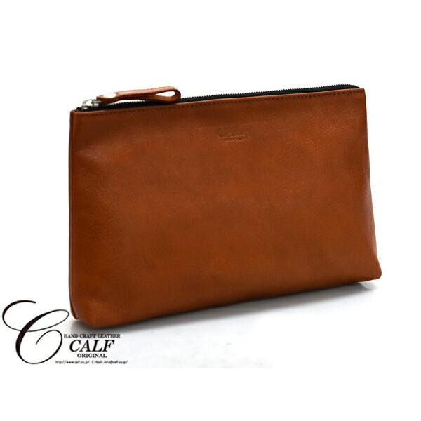 CALF カーフ 本革 レザーポーチ LLサイズ キャメル camel 日本製 大きめ 旅行 トラベル 鞄 整理 Leather 茶 送料無料 CALF カーフ 本革 レザーポーチ LLサイズ キャメル camel 日本製
