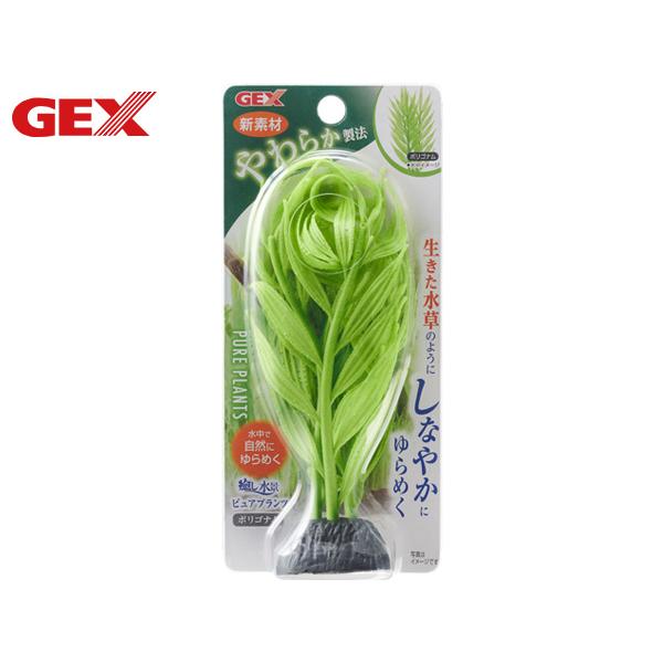 GEX 癒し水景 ピュアプランツ ポリゴナム生きた水草のようにしなやかにゆらめく水流に自然にゆらめくシリコン製のやわらかプランツ。色や艶、葉脈まで忠実に再現。水草水槽のワンポイントにも主役にも、明るい緑の水景を簡単につくることができます。【...
