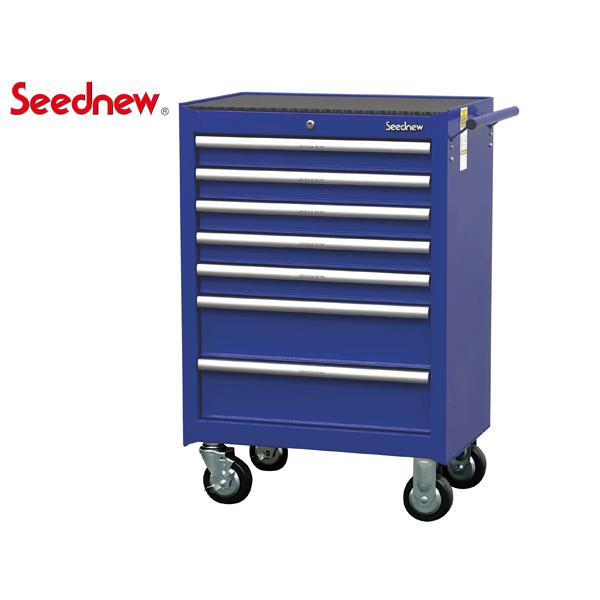 Seednew ローラーキャビネット 青 ブルー 7段引出し S-R907-B シーズ 