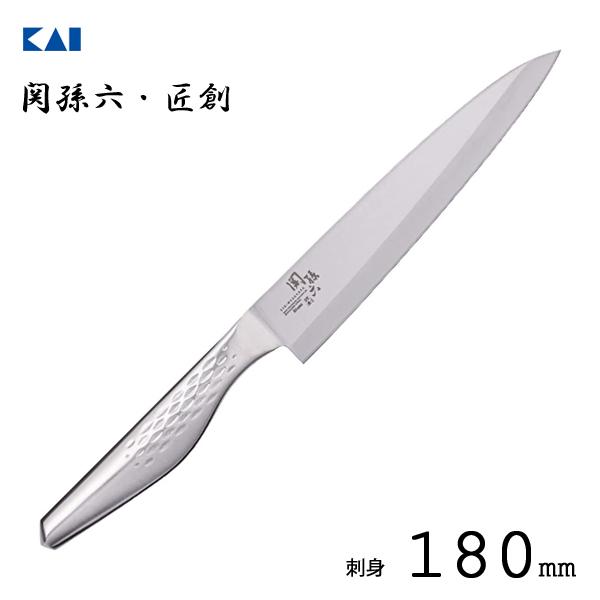 他サイト： 刺身 180mm 貝印 関孫六 匠創 AK1133 / 日本製 食洗機対応 包丁 ナイフ オールステンレス 一体構造 一体型 出刃 柳刃 魚用 刺身用 和包丁 シルバー 便利 ギフトの商品画像