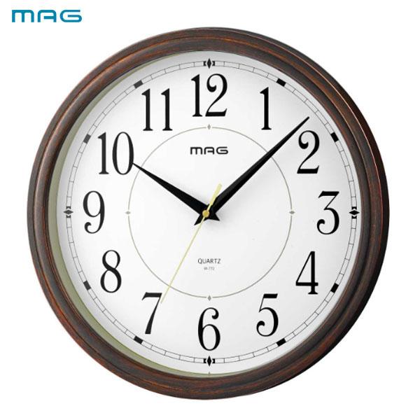 掛時計 橘 (タチバナ) ノア精密 MAG W-772 BR-Z / 壁掛け時計 掛時計 アナログ 連続秒針 静音 木目調 オフィス インテリア 雑貨 和風 シンプル ブラウン /
