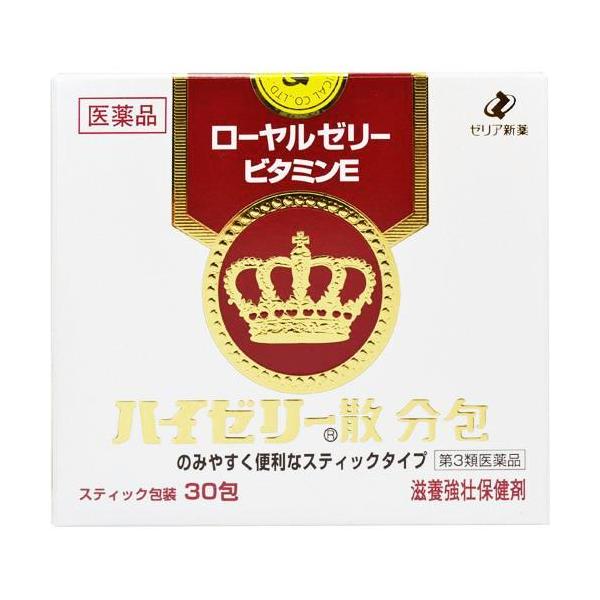 仕事や環境の変化、人間関係などのストレスは、自律神経系のアンバランスを引き起こし、不眠や低体温、身体のだるさの原因となります。ハイゼリー散「分包」は、全身の新陳代謝を盛んにするローヤルゼリーに、ビタミンEを配合した分包タイプの滋養強壮保健剤...
